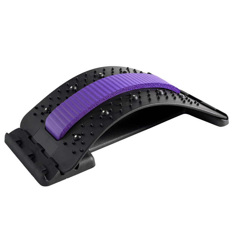 Black and purple FlexiCurve adjustable back stretcher for lumbar and neck relief